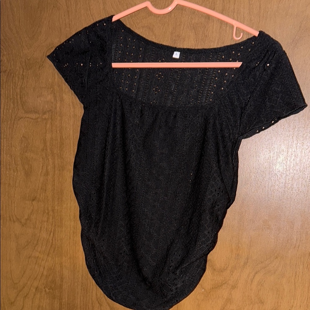 Elegant Black Lace Women's Top